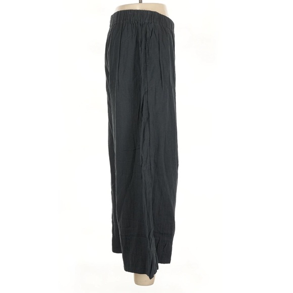 Pact Coastal Organic Cotton Double Gauze Wide Leg Cropped Culotte Pant Black L - Picture 4 of 11
